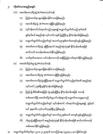 ၂၀၂၅ ပညာသင်နှစ် ဆေးဝါးသိပ္ပံဘွဲ့လွန်သင်တန်းများအတွက် လျှောက်လွှာခေါ်ယူခြင်း